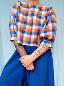 Carreau bleu/orange