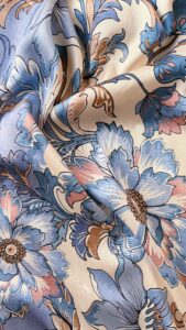 floral satiné bleu